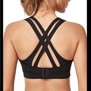 Yvette Power Crossback Black Sports Bra size small NEW